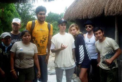Justin Bieber, a la Riviera Maya, a Mèxic.
