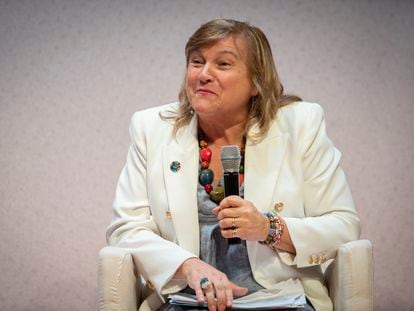 María Noel Vaeza durante el segundo panel del diálogo ‘Mujeres de América por los derechos y el bienestar’, el 31 de mayo en Ciudad de México.
