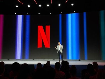 El consejero delegado de Netflix, Greg Peters, este martes en el Mobile World Congress 2023.