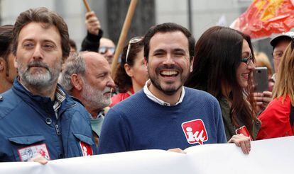Alberto Garzón, en la manifestación del Primero de Mayo.
