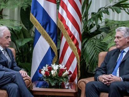 Díaz-Canel, con un representante del Senado estadounidense, el jueves en La Habana