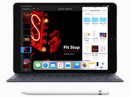Nuevo iPad Air con teclado y lápiz.