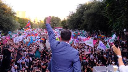 Gabriel Boric en un acto de campaña el 16 de diciembre en Chile.
