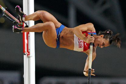 Yelena Isinbayeva, durante su participación en Daegu