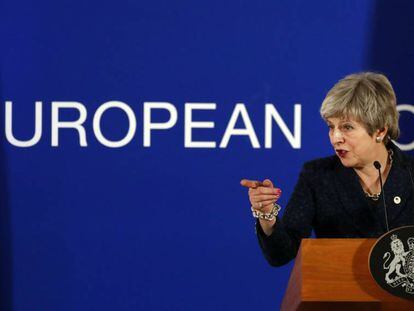 La primera ministra británica, Theresa May, en la Cumbre Europea el 22 de marzo de 2019