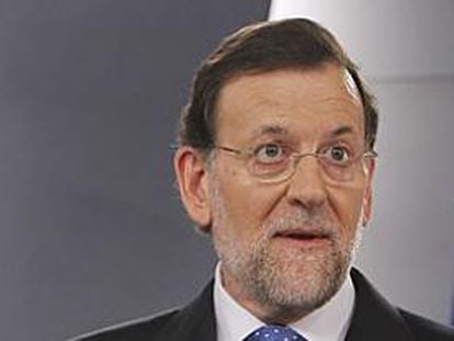 Mariano Rajoy, presidente del Gobierno, en el Palacio de la Moncloa