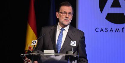Mariano Rajoy este martes en la Casa de Am&eacute;rica.