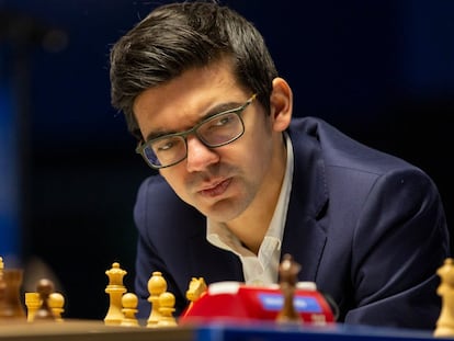 Anish Giri, durante su partida de hoy en Wijk aan Zee