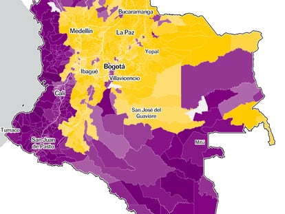 Resultado de las elecciones en Colombia por municipio en la segunda vuelta