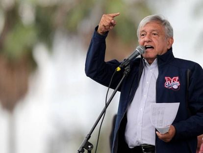 López Obrador en Monterrey, Nuevo León.