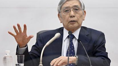 El presidente del Banco de Japón, Haruhiko Kuroda, el pasado 22 de septiembre, en una conferencia de prensa tras la subida de tipos de interés.