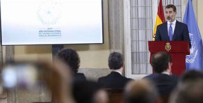  El Rey Felipe VI en el acto de lanzamiento del A&ntilde;o Internacional del Turismo Sostenible para el Desarrollo 2017.