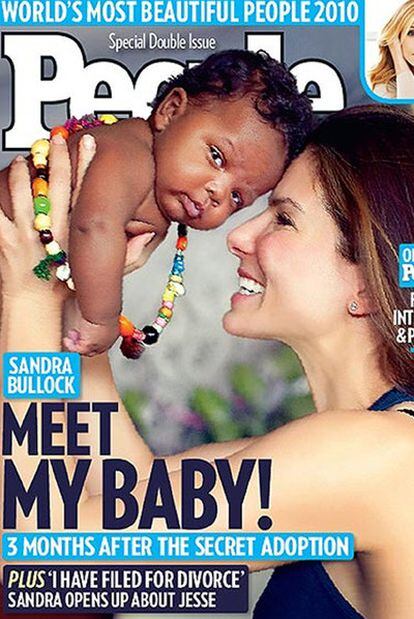 Sandra Bullock, con su hijo en la portada de <i>People.</i>