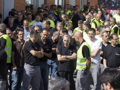 Asamblea de los trabajadores de Nissan Ávila celebrada el junio de 2017 en la planta abulense.