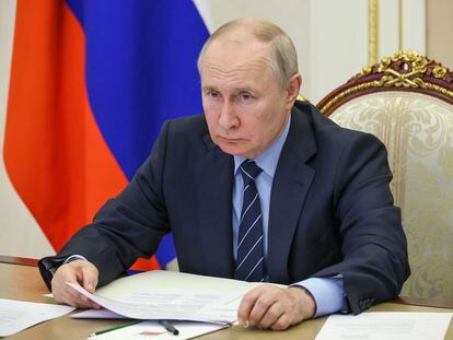 El presidente ruso, Vladímir Putin, en una reunión con miembros de su Gobierno esta semana en el Kremlin.