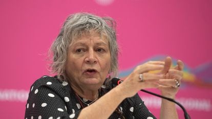La antropóloga y feminista argentina Rita Segato asiste a la 35 Feria Internacional del Libro en Guadalajara, 2 de Diciembre del 2021, Jalisco (México).