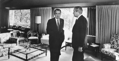 El expresidente de EE UU, Richard M Nixon, y su secretario del Tesoro, John Connally, en 1971.