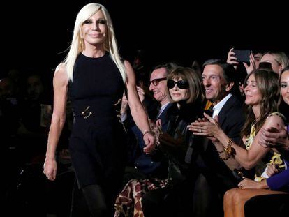 La diseñadora Donatella Versace, en Nueva York, el pasado diciembre.