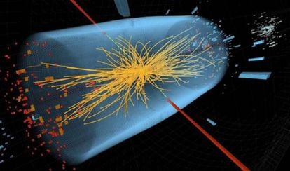Colisión entre protones en un experimento del Laboratorio Europeo de Física de Partículas en busca del bosón de Higgs.