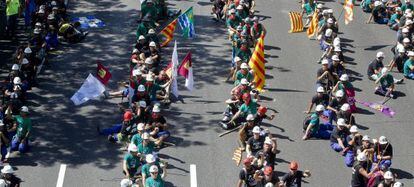 Miles de manifestantes apoyan a los mineros en Madrid.