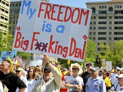 Manifestación del movimiento de extrema derecha Tea Party, en Washington DC en
2010.