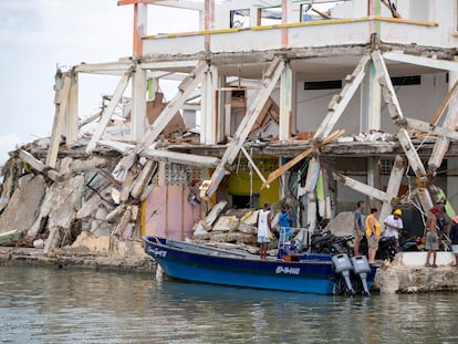 Una de las zonas golpeadas por el huracán Iota en Providencia.