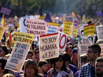 Foto de archivo de una manifestaci&oacute;n en Madrid contra la violencia machista. 