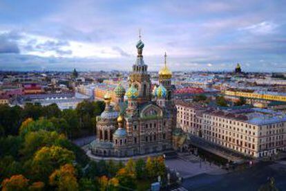 Vista de la iglesia del Salvador sobre la Sangre Derramada, en San Petersburgo.
