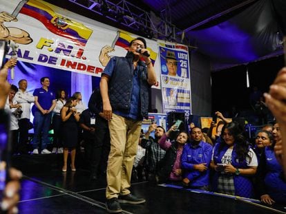 Ecuadorian presidential candidate Fernando Villavicencio on Wednesday before he was assassinated.