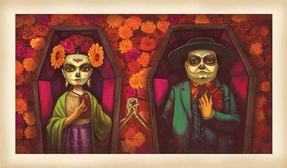 Frida Kahlo y Diego Rivera vistos por Lacombe