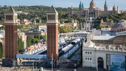 Recinto de la Fira de Barcelona en Montjuic, lugar donde se celebró la Exposición Internacional de 1929.