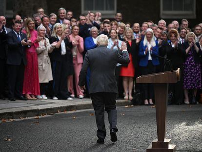 Johnson se despedía el 6 de septiembre en Londres de algunos miembros del Partido Conservador antes de anunciar su renuncia.