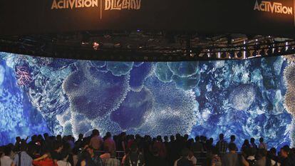 Presentación de ActiVision Blizzard en una feria de videojuegos, en Colonia.
