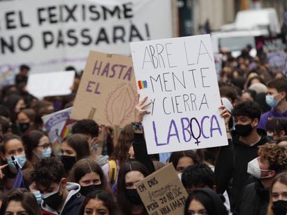 Manifestación feminista del pasado 8 de marzo en Barcelona.