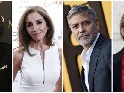 De izquierda a derecha: José Coronado, Ana Belén, George Clooney y Sharon Stone.