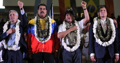 Maduro, Morales y Correa, en Cochabamba.
