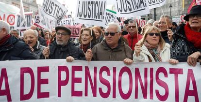 Manifestación por la defensa de las pensiones.