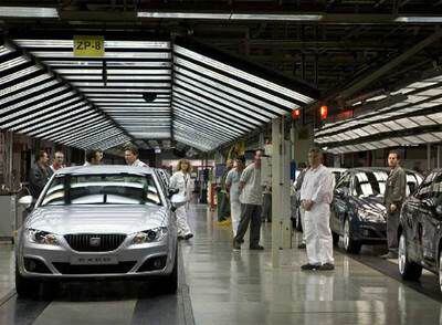 Trabajadores de la planta de Seat en Martorell, esta semana.