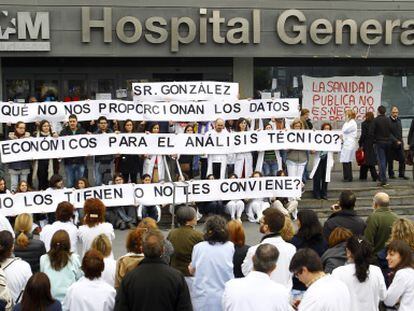 Protesta de m&eacute;dicos en La Paz.