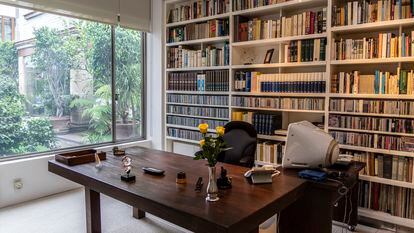 El estudio y biblioteca de Gabriel García Márquez en su casa en la colonia San Ángel de la Ciudad de México.