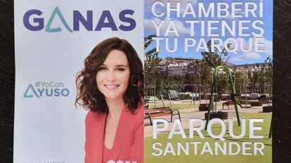 Octavilla repartida por el distrito de Chamberí de propaganda electoral del Partido Popular.