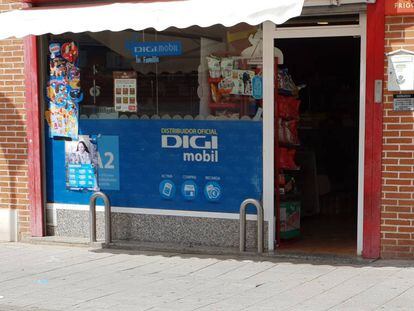 Una tienda de distribución de Digi Mobil.