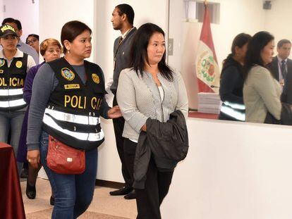 Keiko Fujimori en los tribunales este miércoles.