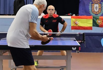 Javier Pérez de Albéniz, en un partido de España contra Portugal en un campeonato en Estoril el pasado 4 de febrero.