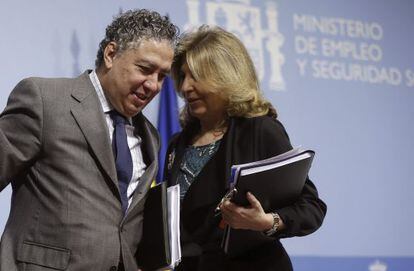 Los secretarios de Estado de Empleo y de Seguridad Social, Engracia Hidalgo y Tomás Burgos.
