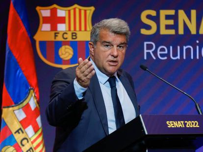 El presidente del FC Barcelona, Joan Laporta