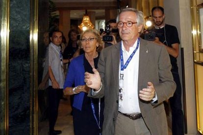Xavier Trias entrando en el hotel Majestic de Barcelona.