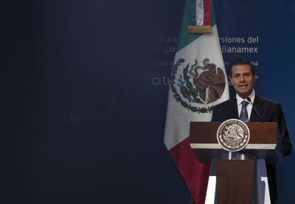El presidente Enrique Pe&ntilde;a Nieto, este jueves en el DF. 