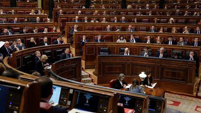 El Congreso de los diputados, durante la sesi&oacute;n de control al Gobierno del mi&eacute;rcoles.