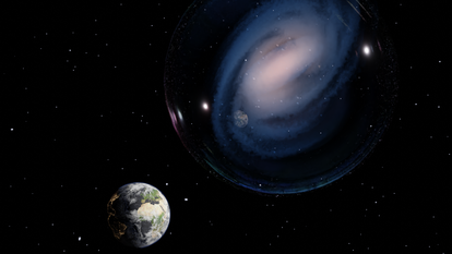 Recreación artística de la galaxia ceers-2112, realizada por el astrofísico Luca Costantin.